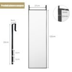 Sieninis viso kūno veidrodis su 120x37 cm rėmu (Juoda)