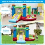 Pripučiama pilis su čiuožykla ir krepšinio lenta (Spalvota)