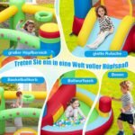 Pripučiama pilis su čiuožykla ir krepšinio lenta (Spalvota)