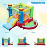 Pripučiama pilis su čiuožykla ir krepšinio lenta (Spalvota)