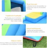 Pripučiama vandens čiuožykla su baseinu ir krepšinio lanku (Mėlyna)