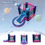 Pripučiama vandens čiuožykla su šokinėjimo zona ir baseinėliu (Mėlyna)