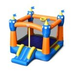 Pripučiama pilis su čiuožykla ir krepšinio lenta (Spalvota)