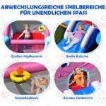 Pripučiama pilis su čiuožykla ir krepšinio lanku (Spalvinga)