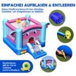 Pripučiama pilis su čiuožykla ir krepšinio lanku (Spalvinga)