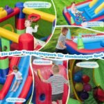 Pripučiama pilis su čiuožykla ir kamuoliukų baseinu (Daugiaspalvė)