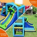 Daugiafunkcinė pripučiama pilis su čiuožykla ir baseinu (Spalvinga)