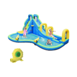 Pripučiama vandens čiuožykla su baseinu ir krepšinio lanku (Mėlyna)