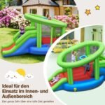 Pripučiamas žaidimų batutas su čiuožyklomis ir krepšiniu (Įvairiaspalvė)