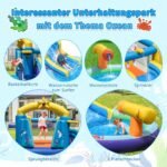 Pripučiama čiuožykla su baseinais ir vandens patranka (Mėlyna)