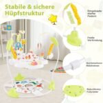 Kūdikių šokinėklė su reguliuojamu aukščiu ir interaktyviais žaislais (Geltona)