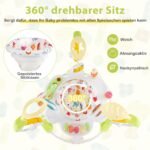 Kūdikių šokinėklė su reguliuojamu aukščiu ir interaktyviais žaislais (Geltona)