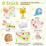 Kūdikių šokinėklė su reguliuojamu aukščiu ir interaktyviais žaislais (Geltona)