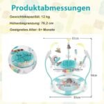 Kūdikio šokinėklė su reguliuojamu aukščiu ir interaktyviais žaislais (Mėlyna)