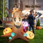 180 cm aukščio pripučiamas Helovino medis su LED apšvietimu (Spalvotas)