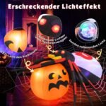 Pripučiama Helovino dekoracija: voras ant moliūgo su LED apšvietimu (Juoda)