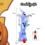 310 cm pripučiamas Helovino vaiduoklis su RGB apšvietimu (Balta)