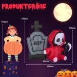 Didelis pripučiamas Helovino vaiduoklis su dalgiu ir antkapiu (Įvairiaspalvis)