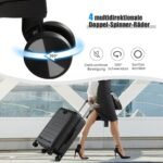 Rankinis bagažas su USB įkrovimo jungtimi ir sulankstomu staleliu (Juoda)