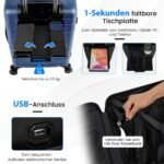 Rankinis bagažas su USB įkrovimo jungtimi ir sulankstomu stalviršiu (Mėlyna)