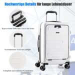 Rankinis bagažas su USB ir išlankstomu staliuku (Balta)