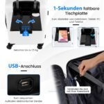 Rankinis bagažas su USB ir išlankstomu staliuku (Balta)