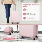 20 colių kelioninis lagaminas su ratukais ir TSA spyna (Rožinė)