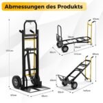 Universali transportavimo vežimėlė 3-in-1 (360/450 kg) (Juoda)
