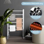Elektrinis rankšluosčių džiovintuvas su šešiais strypais (Sidabrinė)