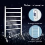 Elektrinis rankšluosčių džiovintuvas su šešiais strypais (Sidabrinė)