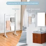 Elektrinis rankšluosčių džiovintuvas su šešiais strypais (Sidabrinė)