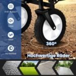 Sulankstomas vežimėlis su reguliuojama rankena ir puodelių laikikliais (Mėlyna)