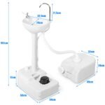 Nešiojamas lauko praustuvas su 17 litrų vandens baku ir ratukais (Balta)