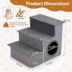 Sulenkiamos 3 pakopų gyvūnų laipteliai su nameliu (Pilka)