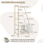 Katės kraiko dėžutės baldas su laipteliais (Balta)