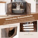 Spintelė su atviromis lentynomis kačių tualetui (Rustikaliai ruda)