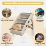 4 pakopų sulankstomi plastikiniai šunų laipteliai (Smėlio)