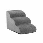 Trijų pakopų putplasčio laipteliai šunims iki 30 kg (Pilka)