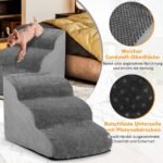 Trijų pakopų putplasčio laipteliai šunims iki 30 kg (Pilka)