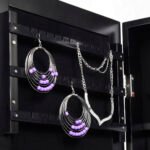 Pastatoma veidrodinė papuošalų spintelė (Juoda)