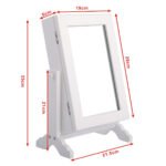 Stalviršio papuošalų spintelė su veidrodžiu (Balta)