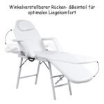 Reguliuojama sulankstoma masažinė/kosmetologinė lova iki 225 kg (Balta)