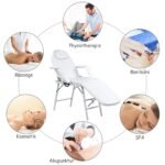 Reguliuojama sulankstoma masažinė/kosmetologinė lova iki 225 kg (Balta)