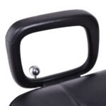 Hidrauliškai reguliuojama kirpyklos kėdė su atlošu ir galvos atrama (Juoda)