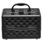 Profesionalus kosmetikos lagaminėlis su ištraukiamais stalčiais ir veidrodžiu (Juoda)