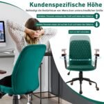 Biuro kėdė su reguliuojamu aukščiu ir 360° sukimosi funkcija (Žalia)