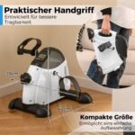 Mini dviratis kojų ir rankų treniruoklis su reguliuojamu pasipriešinimu (Balta)