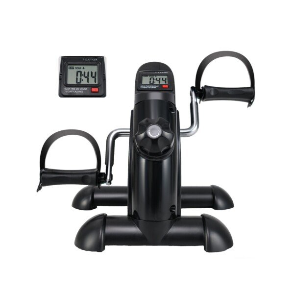 Mini dviratis kojoms ir rankoms su reguliuojamu pasipriešinimu (Juoda)