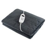 Elektrinė flanelinė šildoma antklodė su 9 šildymo lygiais (Pilka)