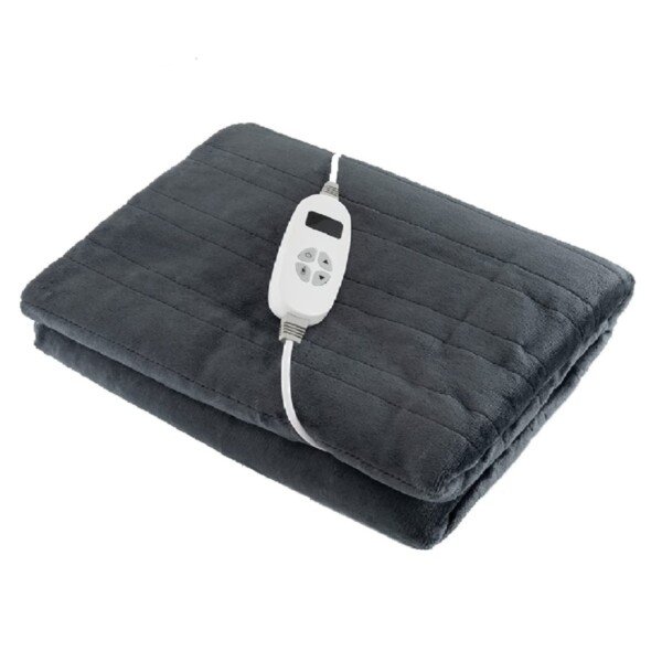 Elektrinė flanelinė šildoma antklodė su 9 šildymo lygiais (Pilka)